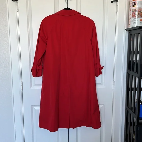 EUC Vintage London Fog Towne Edition Fully Lined Trench Coat Red Size 8 petite - Picture 10 of 16